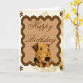 アイレデールテリア～誕生日タン葉 カード (黄色い花)