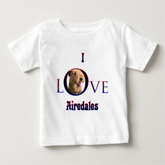 アイレデールテリアI Love ベビーTシャツ (正面)