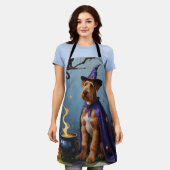 アイレデールドッグお洒落ハロウィン絵を描ズ エプロン (着用した状態)