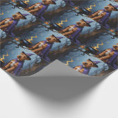 アイレデールドッグお洒落ハロウィン絵を描ズ ラッピングペーパー (角)