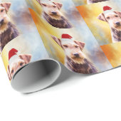 アイレデールドッグクリスマスサンタハットアートポートレート ラッピングペーパー (ロールコーナー)