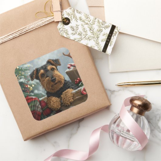 アイレデールドッグクリスマスフェスティバル スクエアシール (ギフト)