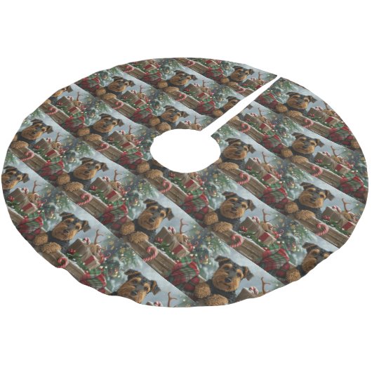 アイレデールドッグクリスマスフェスティバル ブラッシュドポリエステルツリースカート (アングル)