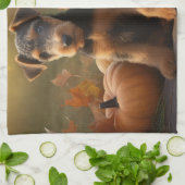 アイレデールパピーオータムデライトカボチャ キッチンタオル (折り畳み)