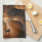 アイレデールパピーオータムデライトカボチャ キッチンタオル (四つ折り)