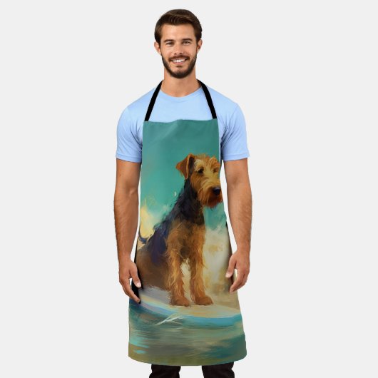 アイレデールビーチ絵画サーフィン エプロン (着用した状態)