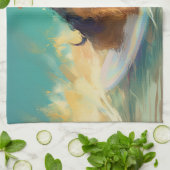 アイレデールビーチ絵画サーフィン キッチンタオル (折り畳み)