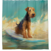 アイレデールビーチ絵画サーフィン シャワーカーテン (正面)