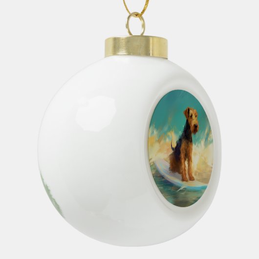 アイレデールビーチ絵画サーフィン セラミックボールオーナメント (左)