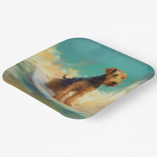 アイレデールビーチ絵画サーフィン ペーパープレート (傾斜あり)