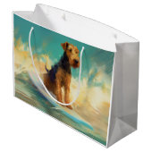 アイレデールビーチ絵画サーフィン ラージペーパーバッグ (裏面アングル)