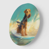 アイレデールビーチ絵画サーフィン ラージ壁時計 (傾斜)