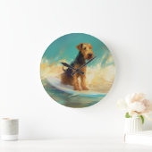 アイレデールビーチ絵画サーフィン ラージ壁時計 (ホーム)