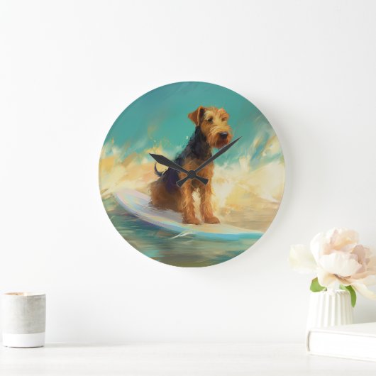 アイレデールビーチ絵画サーフィン ラージ壁時計 (ホーム)