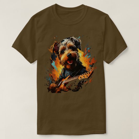 アイレデール・テリア遊ーのギター Tシャツ (デザイン正面)