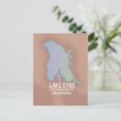 アイレ湖オーストラリアの地図ポスター ポストカード (スタンド正面)