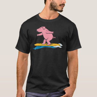アイロニックピッグサーファーの休日 Tシャツ
