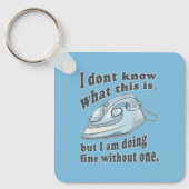 アイロンおもしろいグデザイン私はアイロン掛けを嫌う キーホルダー (正面)