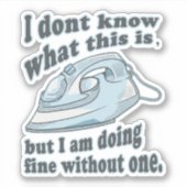 アイロンおもしろいグデザイン私はアイロン掛けを嫌う シール (正面)