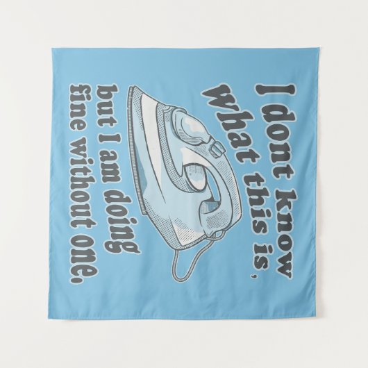 アイロンおもしろいグデザイン私はアイロン掛けを嫌う タペストリー (正面(横))