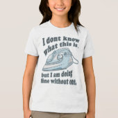 アイロンおもしろいグデザイン私はアイロン掛けを嫌う トライブレンドTシャツ (正面)