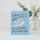 アイロンおもしろいグデザイン私はアイロン掛けを嫌う ポストカード (スタンド正面)