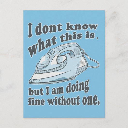 アイロンおもしろいグデザイン私はアイロン掛けを嫌う ポストカード (正面)