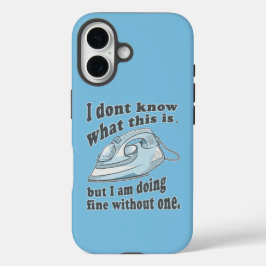 アイロンおもしろいグデザイン私はアイロン掛けを嫌う iPhone 16ケース