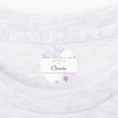 アイロンでデザインした紫色の水彩バラ ラベル (貼付)