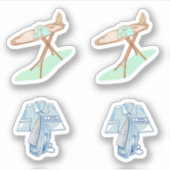 アイロンとアイロン掛けボードの家事 シール (正面)