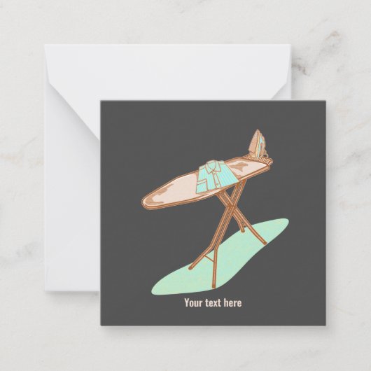 アイロンとアイロン掛けボードの家事 ノートカード (正面)