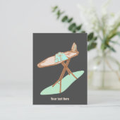 アイロンとアイロン掛けボードの家事 ポストカード (スタンド正面)