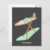 アイロンとアイロン掛けボードの家事 ポストカード (正面/裏面)