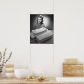 アイロンをかけたリネンとタオル ポスター (キッチン)