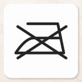 アイロンをかけるな! スクエアペーパーコースター (正面)