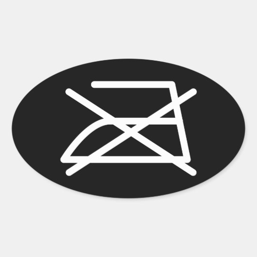 アイロンをかけるな！ 楕円形シール (正面)