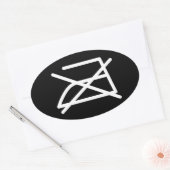 アイロンをかけるな！ 楕円形シール (封筒)