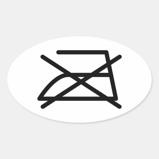 アイロンをかけるな！ 楕円形シール (正面)