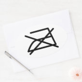 アイロンをかけるな！ 楕円形シール (封筒)