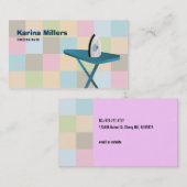 アイロンをかけるサービス業カード 名刺 (正面/裏面)