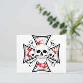 アイロンクロスとスカルとクロスボーン ポストカード (スタンド正面)