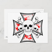 アイロンクロスとスカルとクロスボーン ポストカード (正面/裏面)