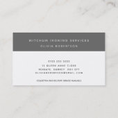 アイロンモダング服ランドリーサービス白灰色 名刺 (裏面)