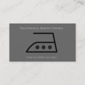 アイロンモダン掛け服洗濯サービスグレー 名刺 (正面)