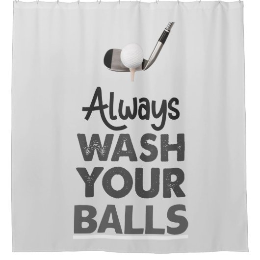アイロン付きゴルフボールは常にあなたのボールを洗う シャワーカーテン (正面)