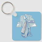 アイロン掛けアイロンがおもしろい大好き キーホルダー (正面)