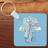 アイロン掛けアイロンがおもしろい大好き キーホルダー (正面)