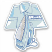 アイロン掛けアイロンがおもしろい大好き シール (正面)