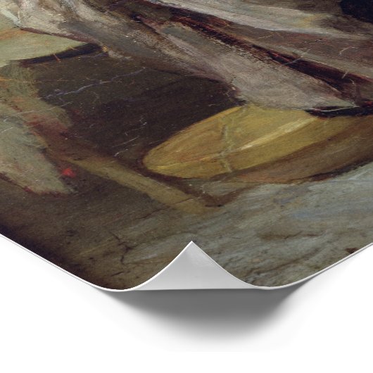 アイロン掛け女性 ポスター (角)