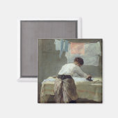 アイロン掛け女性 マグネット (正面/裏面)